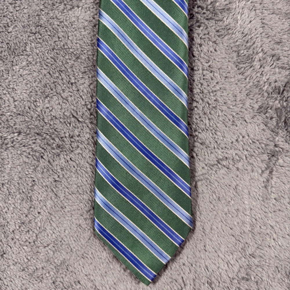 Brooks Brothers Multicolor Striped 100% Silk Green Made in USA Old Money